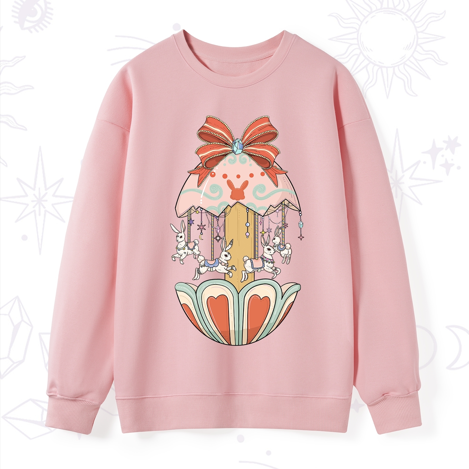 Purplehecate Bunny Carousel Easter Sweatshirt