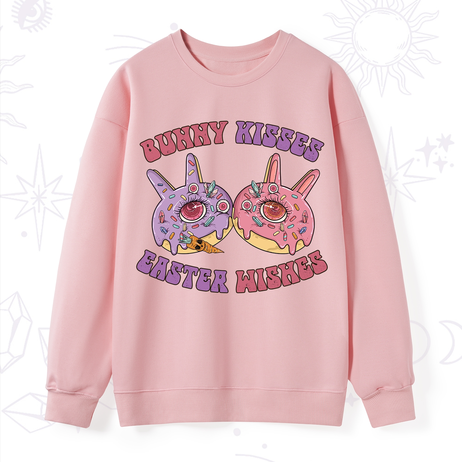 Purplehecate Bunny Kisses Easter Wishes Sweatshirt