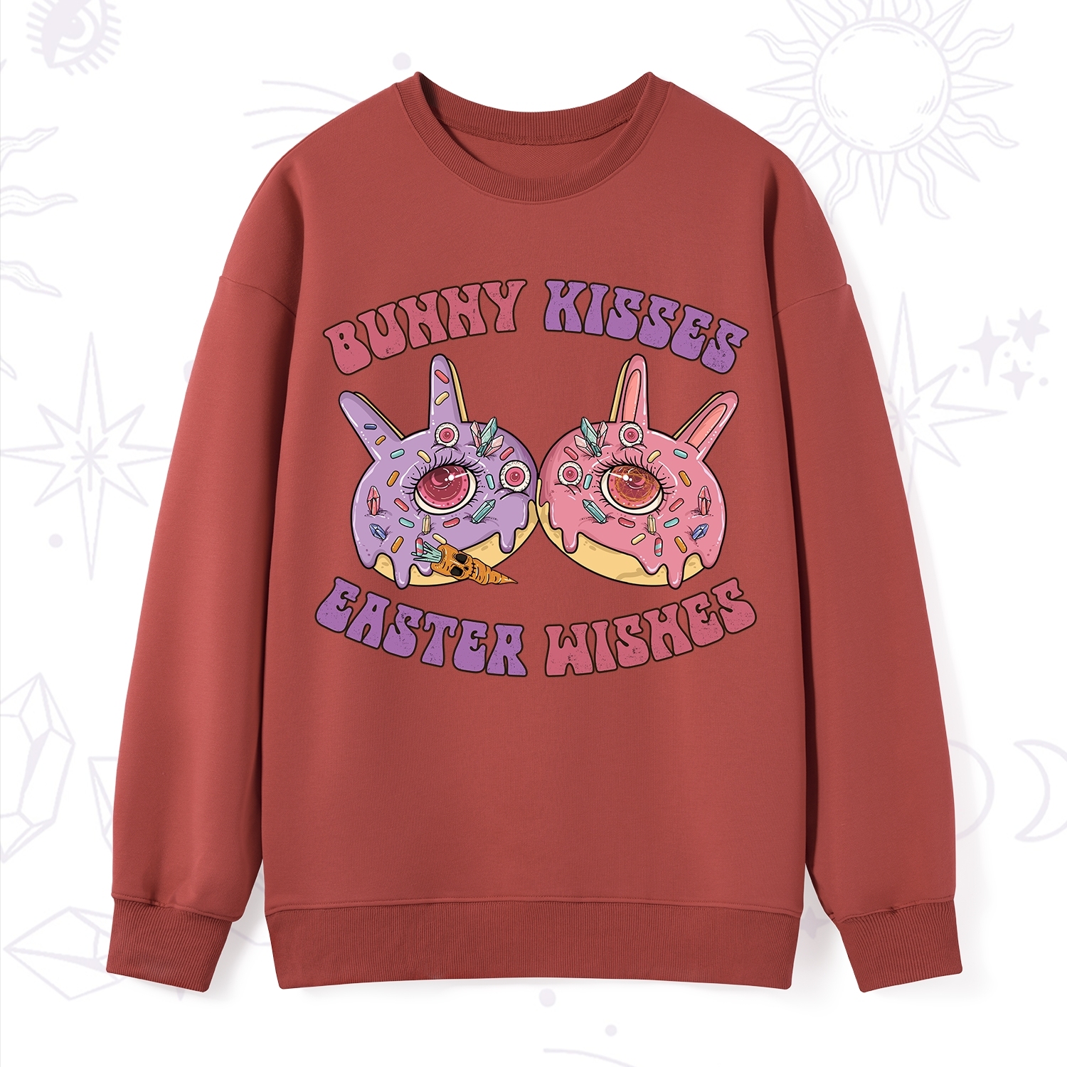 Purplehecate Bunny Kisses Easter Wishes Sweatshirt