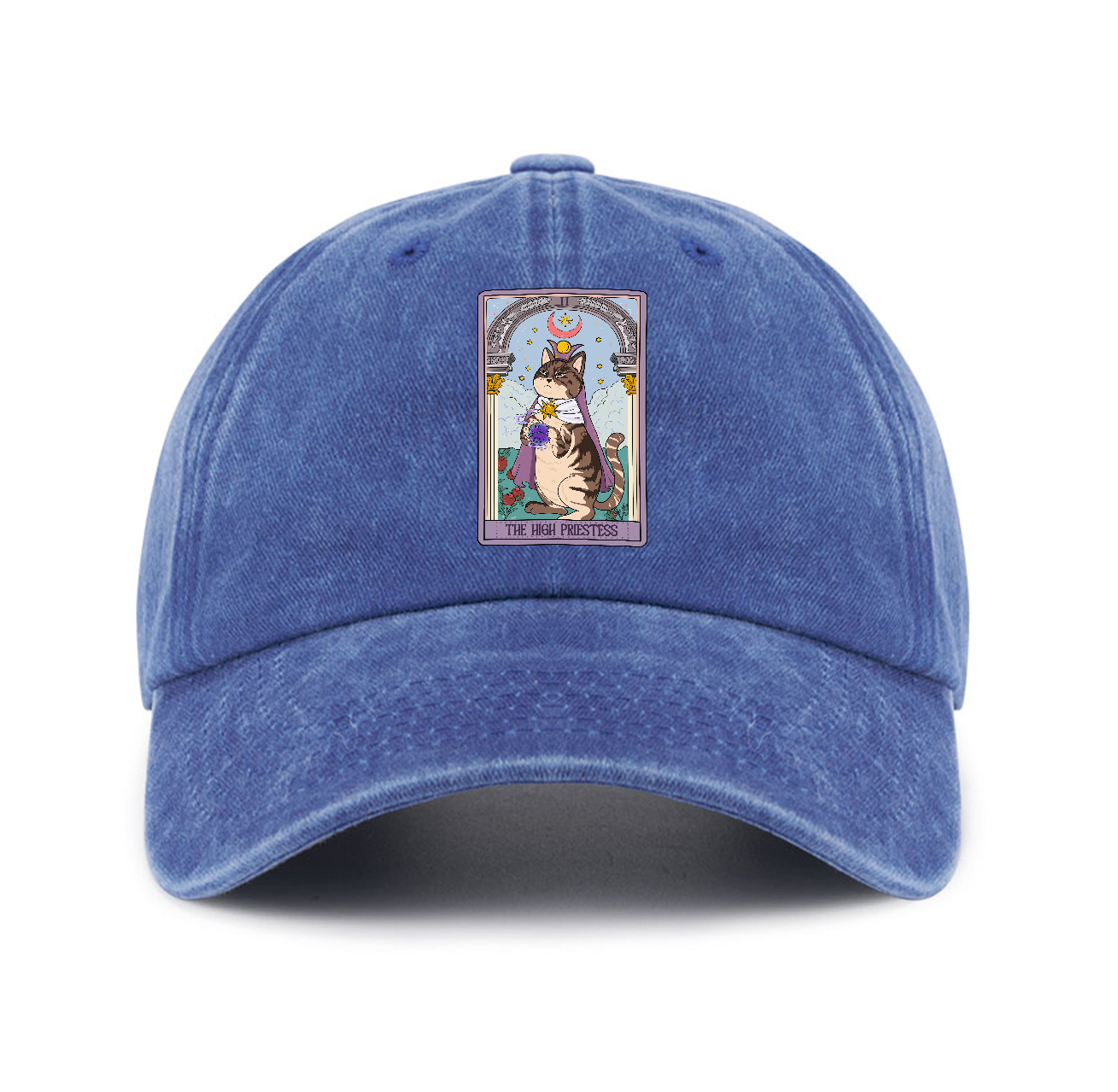 Purplehecate The High Priestess Cat Tarot Baseball Cap