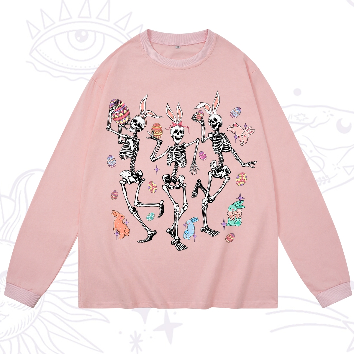 Purplehecate Easter Bunny Skeleton Long Sleeve T-Shirt