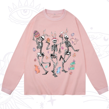 Purplehecate Easter Bunny Skeleton Long Sleeve T-Shirt