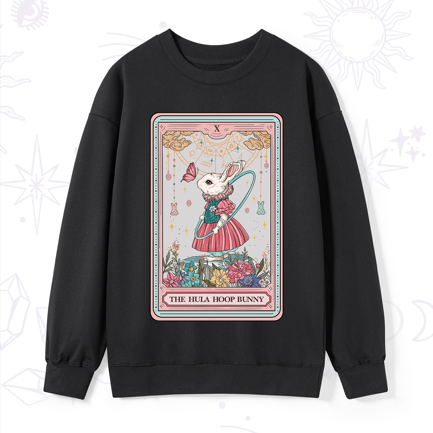 Purplehecate The Hula Hoop Bunny Tarot Sweatshirt