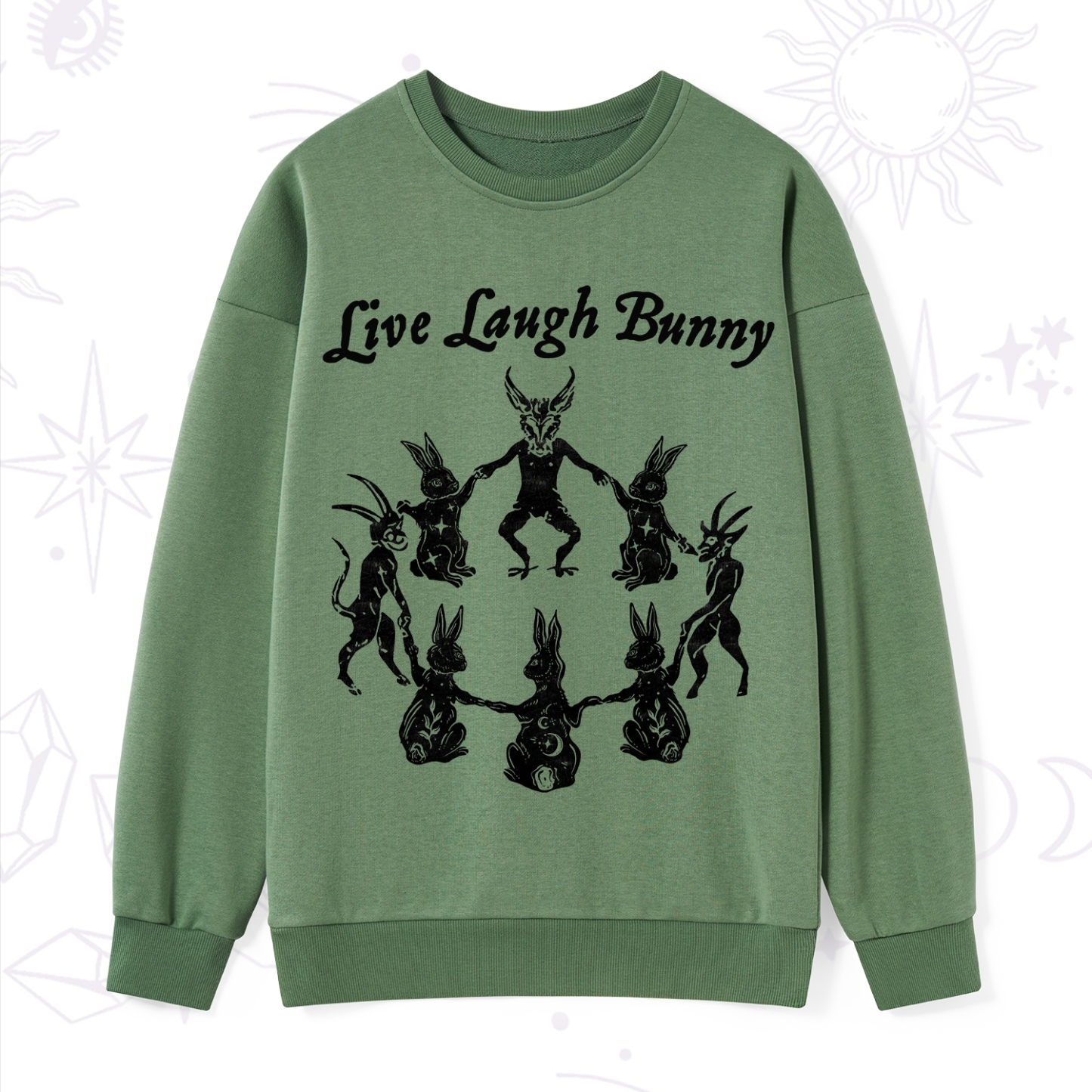 Purplehecate Live Laugh Bunny Sweatshirt