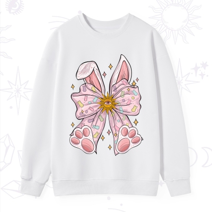 Purplehecate Mystical Bunny Bow Easter Sweatshirt