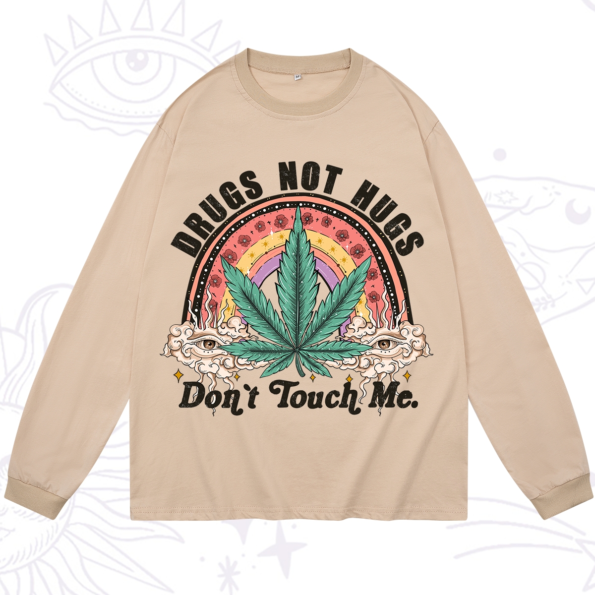 Purplehecate Drugs Not Hugs Long Sleeve T-Shirt