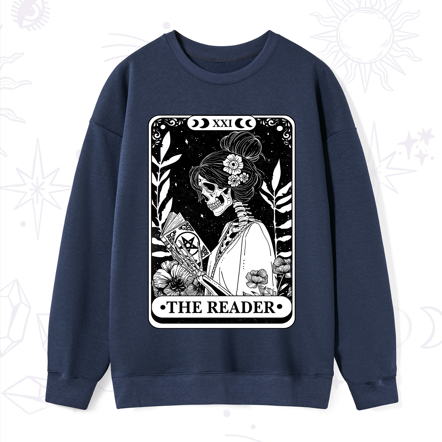 Purplehecate The Reader Skeleton Tarot Sweatshirt