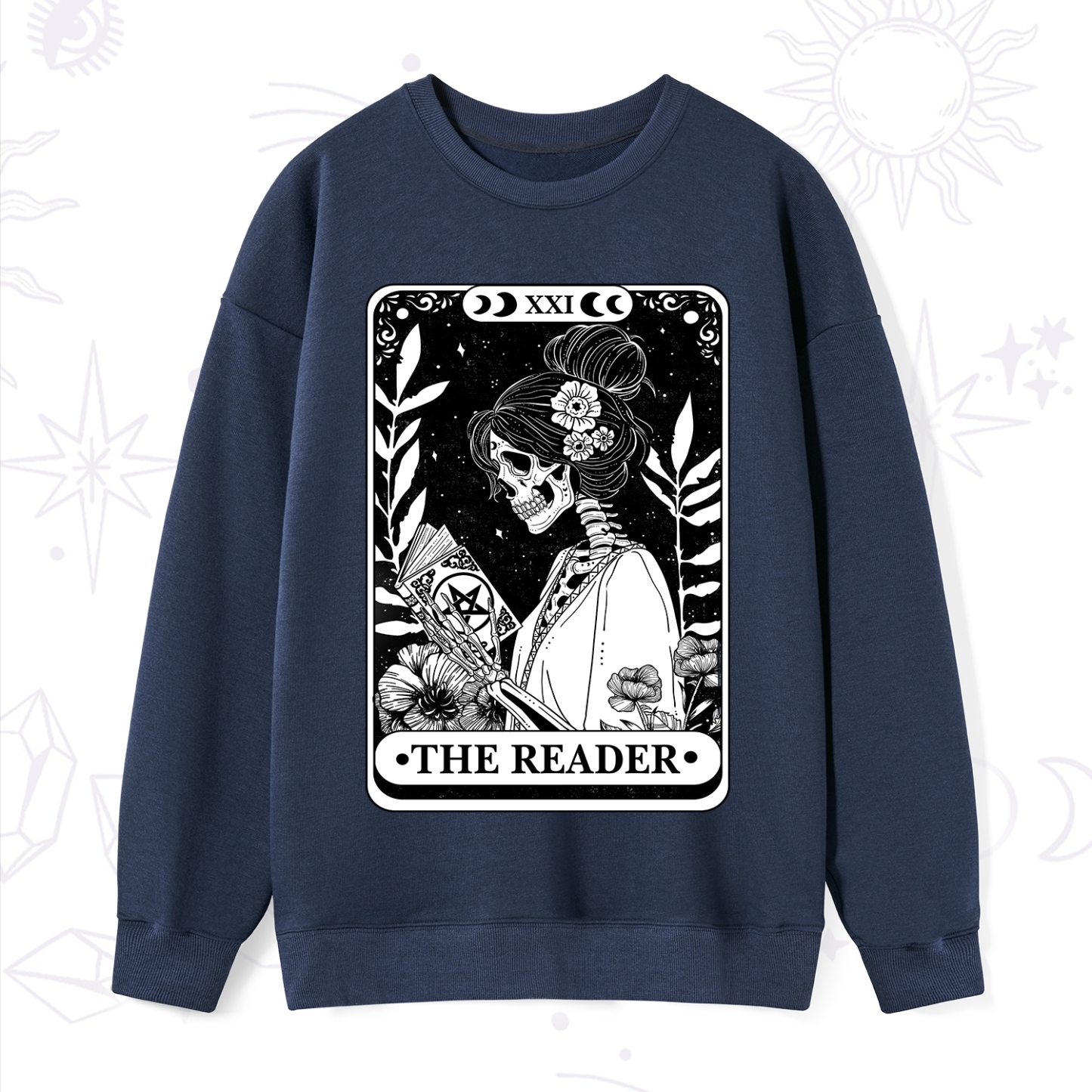 Purplehecate The Reader Skeleton Tarot Sweatshirt