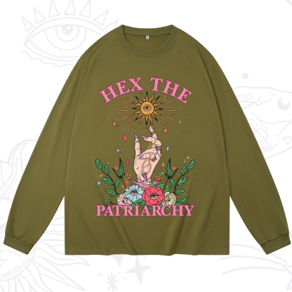 Purplehecate Hex The Patriarchy Witchy Long Sleeve T-Shirt
