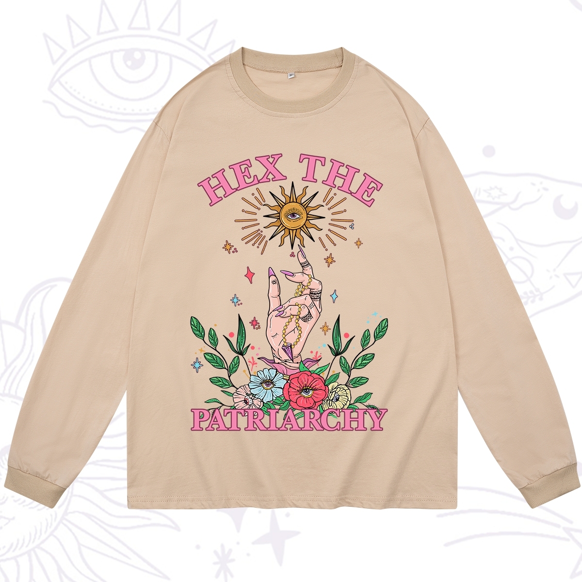 Purplehecate Hex The Patriarchy Witchy Long Sleeve T-Shirt