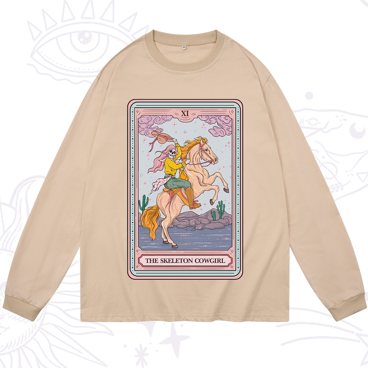 Purplehecate The Skeleton Cowgirl Tarot Card Long Sleeve T-Shirt