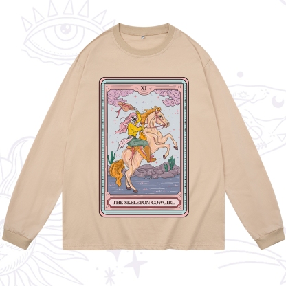 Purplehecate The Skeleton Cowgirl Tarot Card Long Sleeve T-Shirt