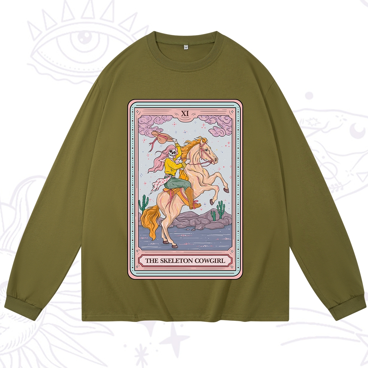 Purplehecate The Skeleton Cowgirl Tarot Card Long Sleeve T-Shirt