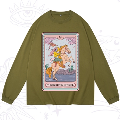 Purplehecate The Skeleton Cowgirl Tarot Card Long Sleeve T-Shirt