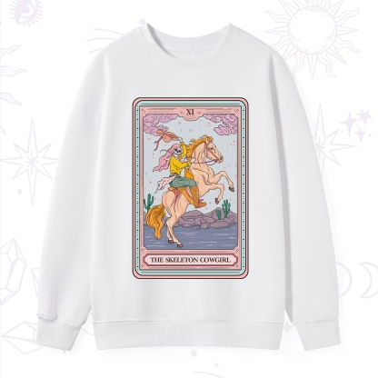 Purplehecate The Skeleton Cowgirl Tarot Card Sweatshirt