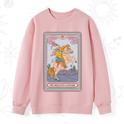 Purplehecate The Skeleton Cowgirl Tarot Card Sweatshirt