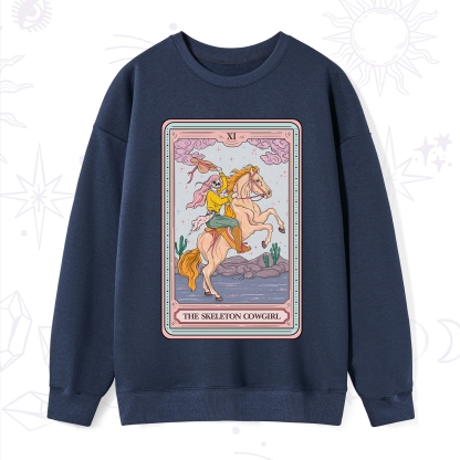 Purplehecate The Skeleton Cowgirl Tarot Card Sweatshirt