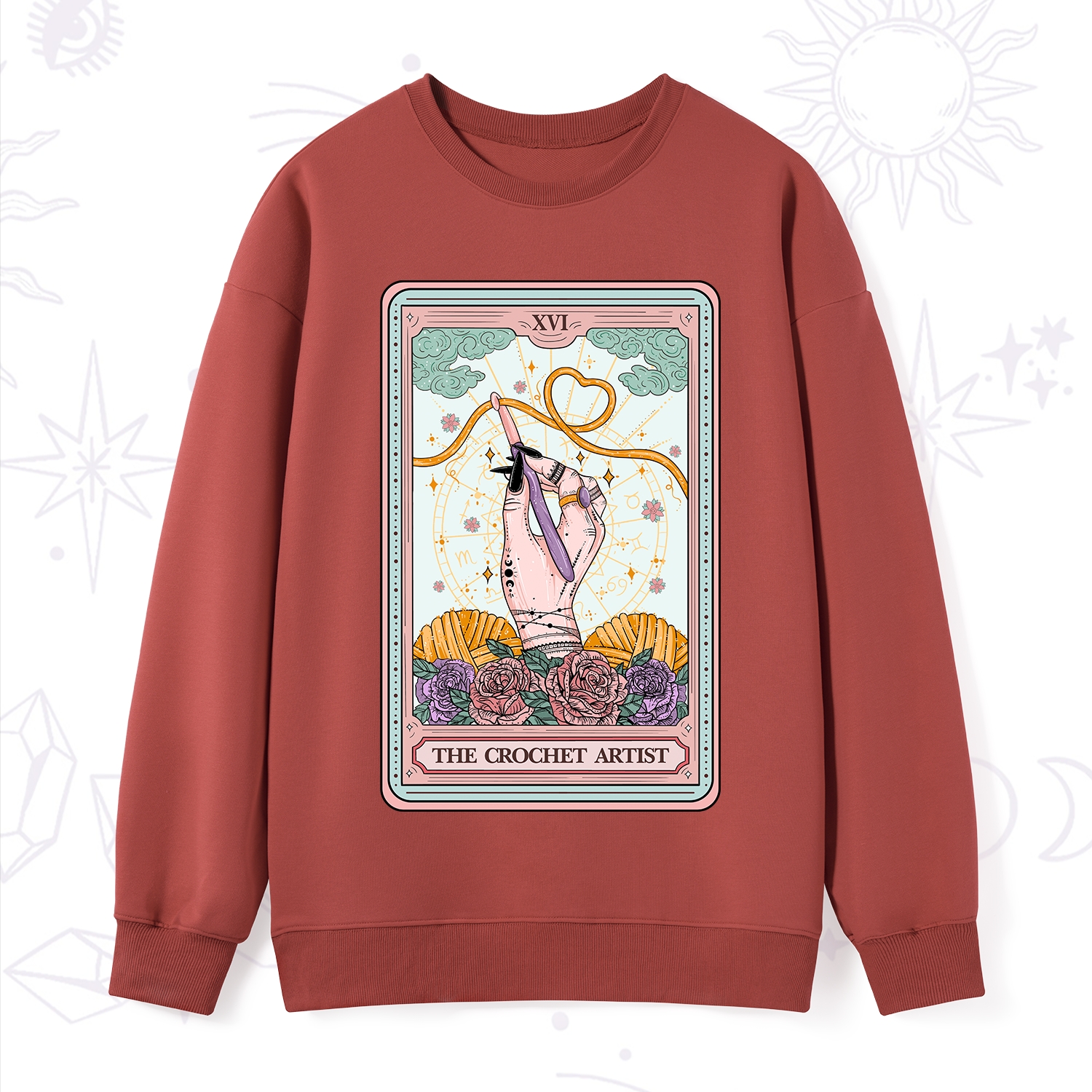 Purplehecate The Crochet Artist Tarot Card Sweatshirt