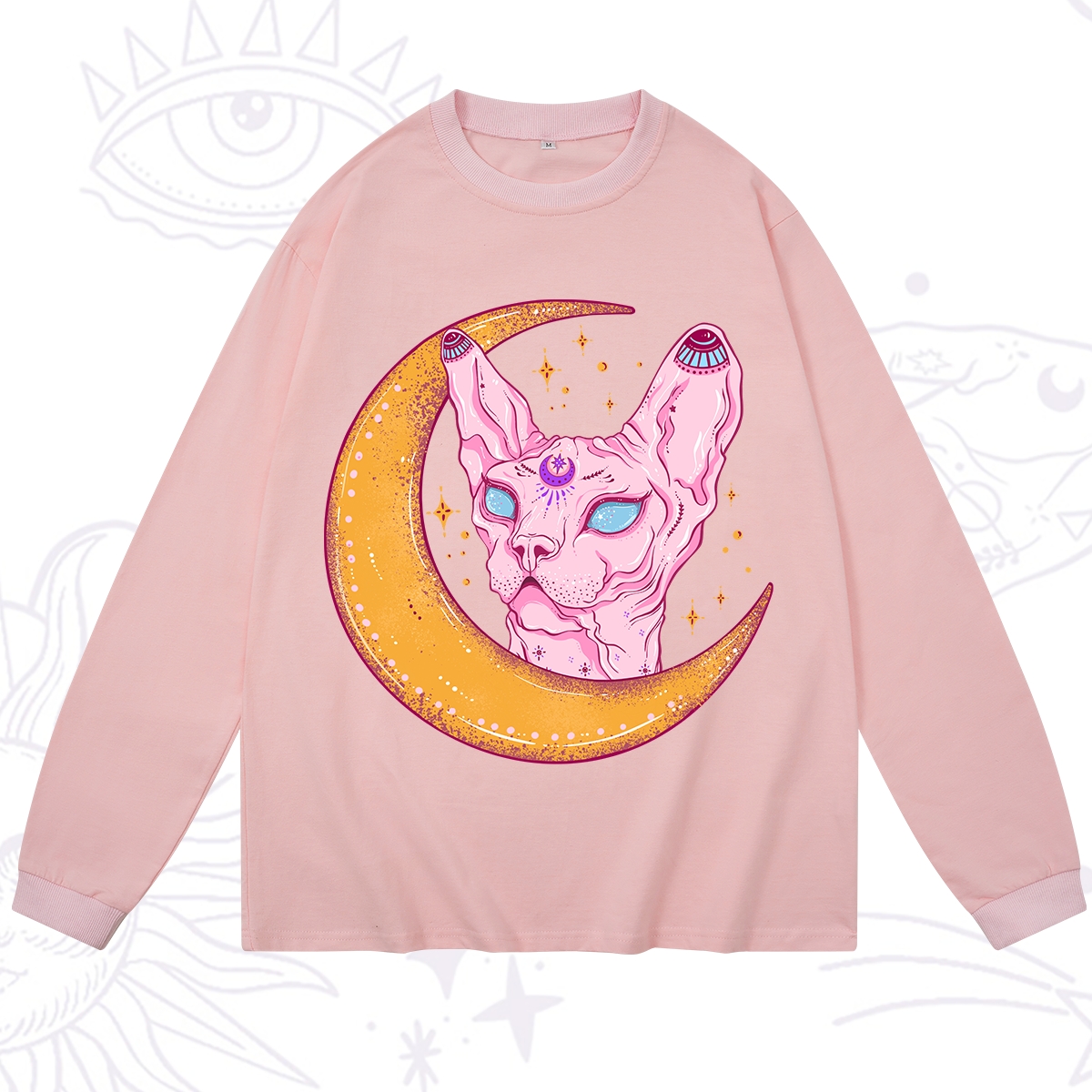 Purplehecate Mystical Witchy Cat Long Sleeve T-Shirt