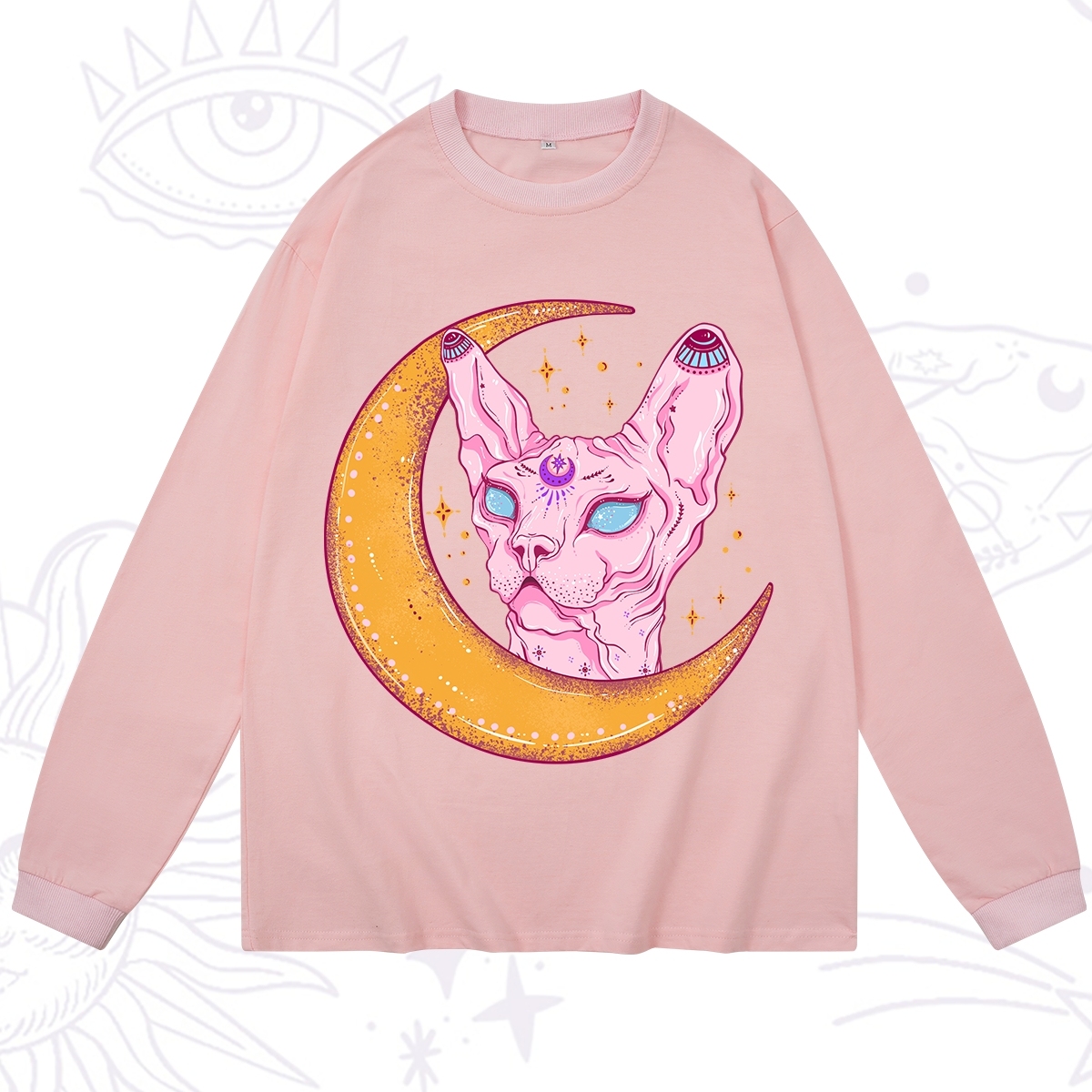 Purplehecate Mystical Witchy Cat Long Sleeve T-Shirt
