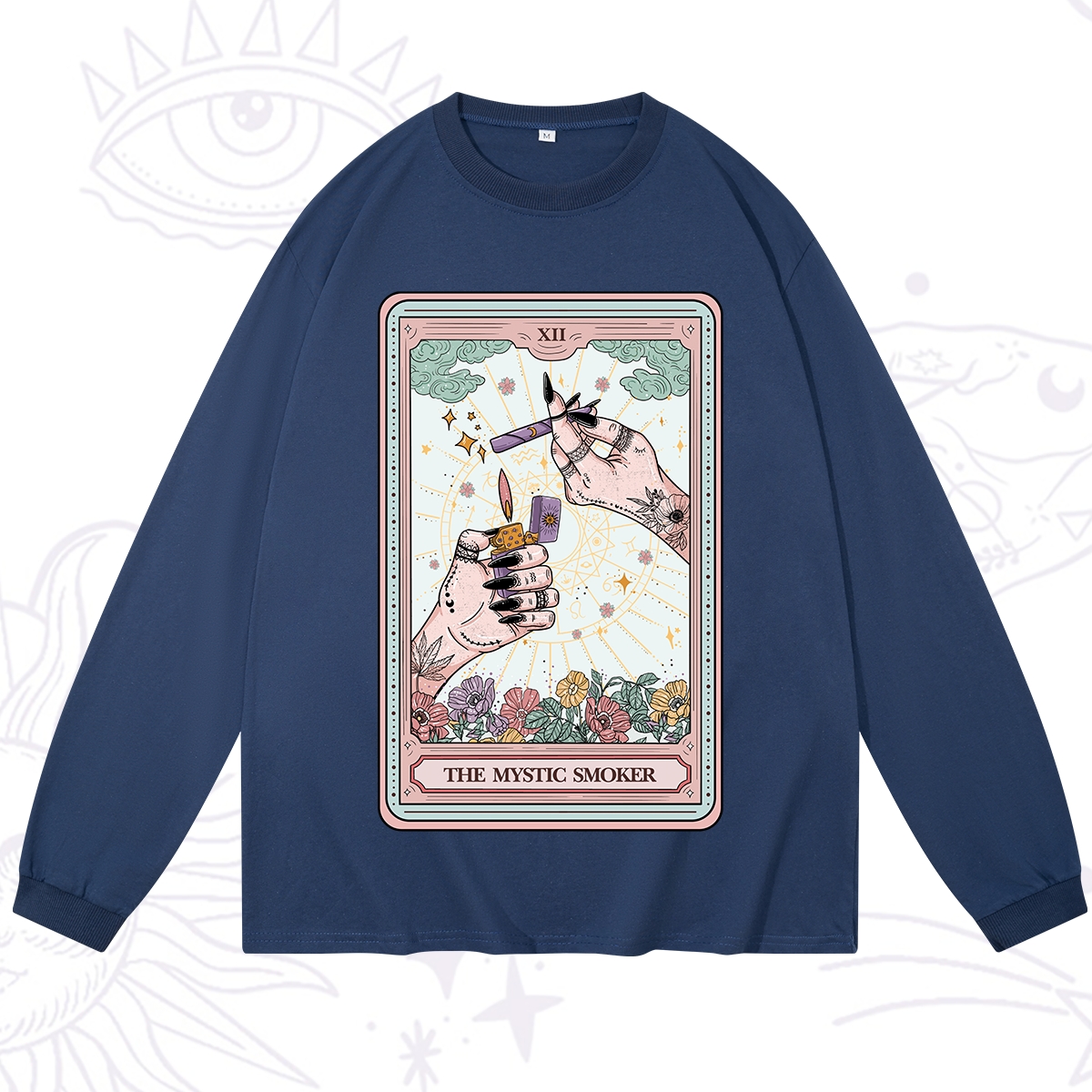 Purplehecate The Mystic Smoker Tarot Card Long Sleeve T-Shirt