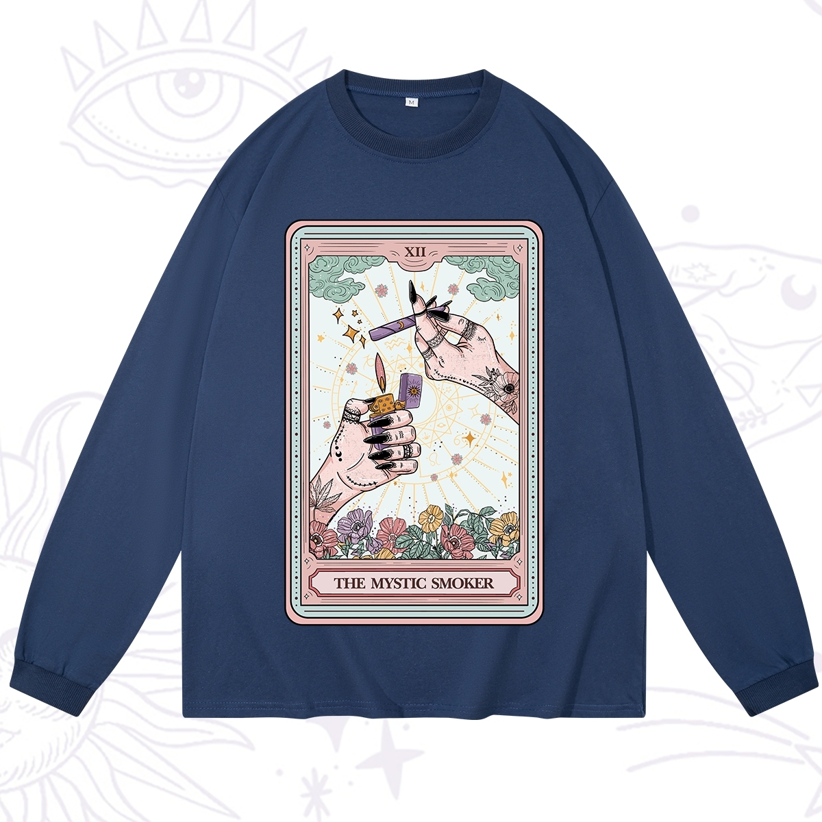 Purplehecate The Mystic Smoker Tarot Card Long Sleeve T-Shirt