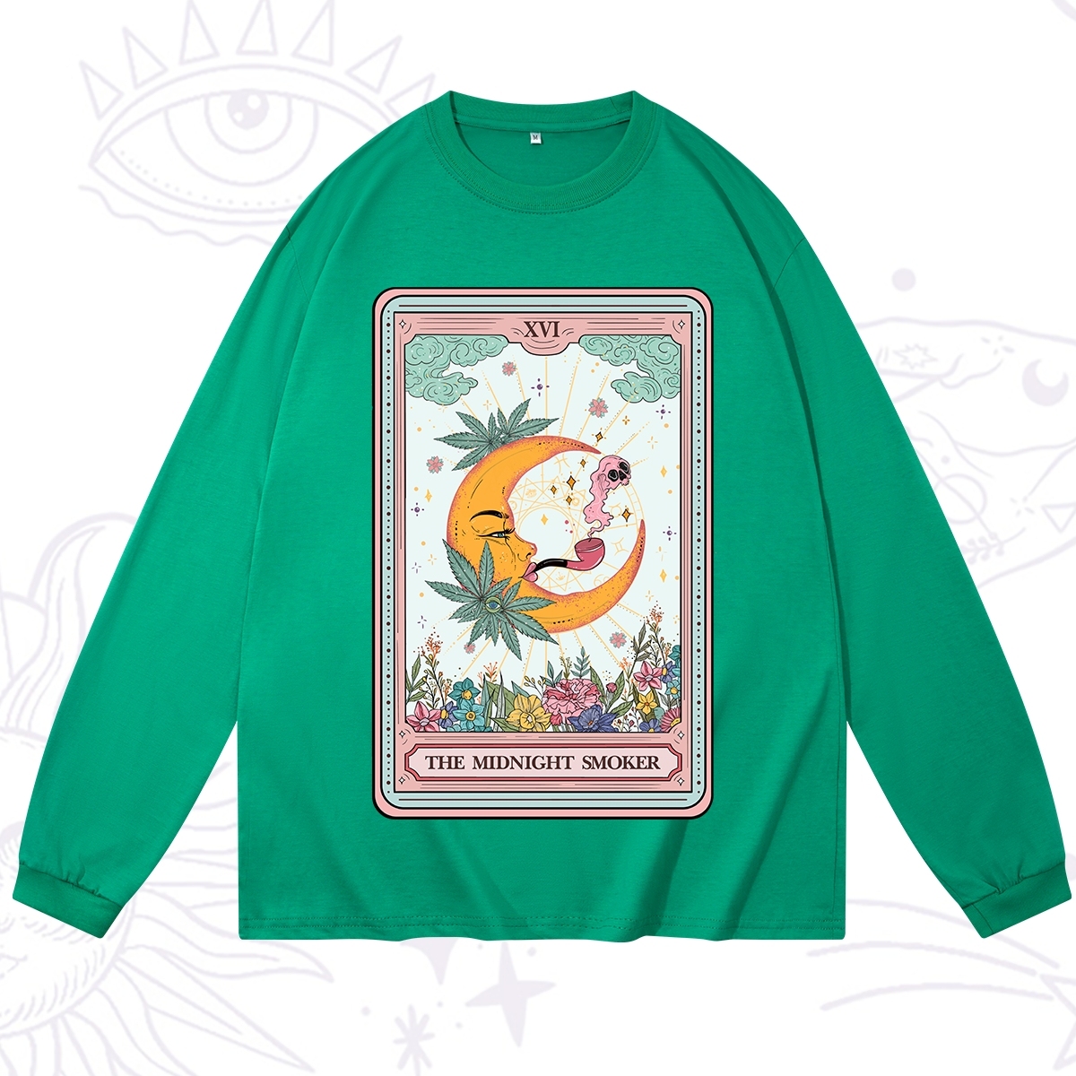 Purplehecate The Midnight Smoker Tarot Long Sleeve T-Shirt