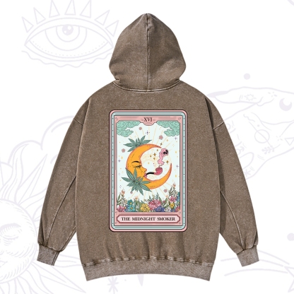 Purplehecate The Midnight Smoker Tarot Washed Hoodie