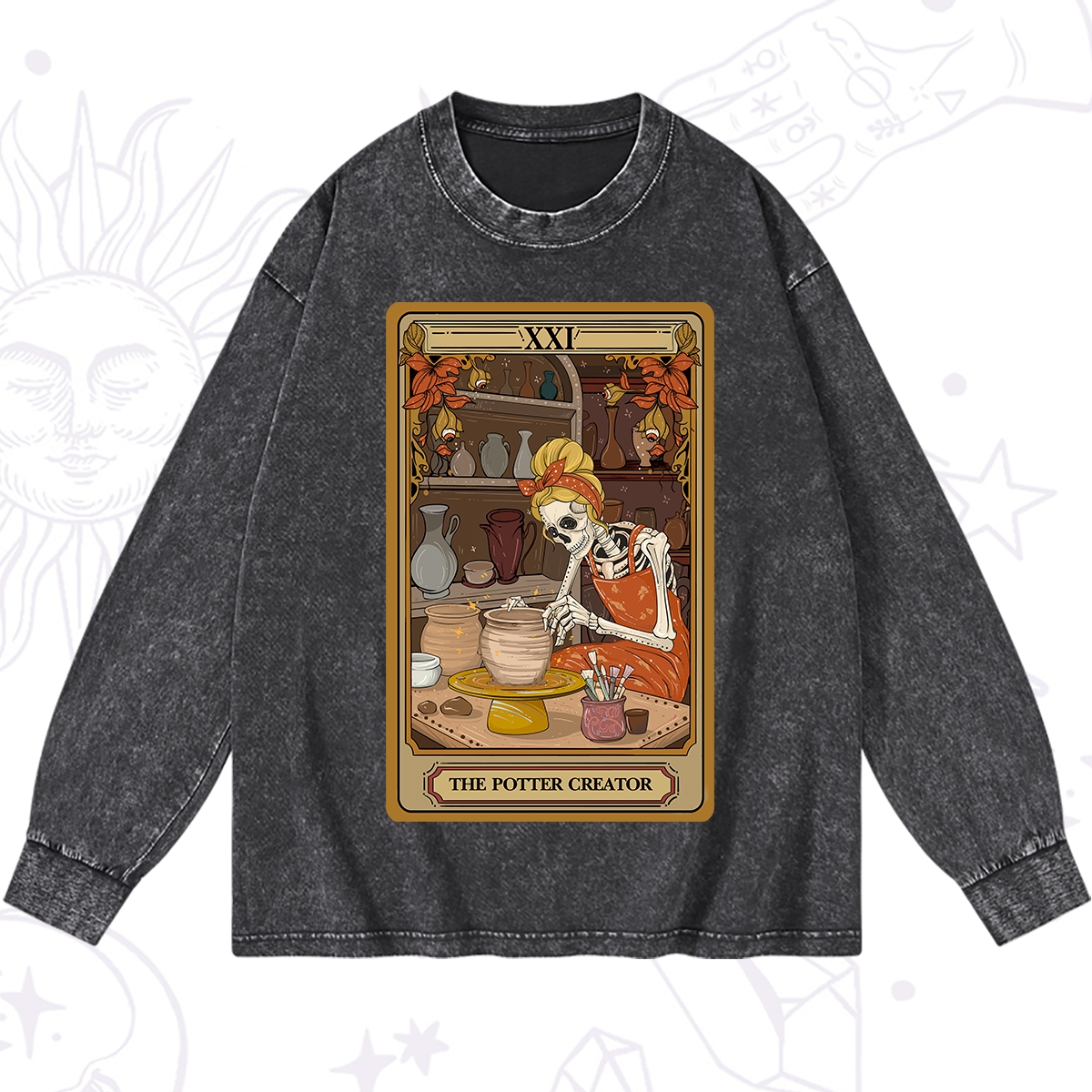 Purplehecate The Potter Tarot Washed Long Sleeve Shirt