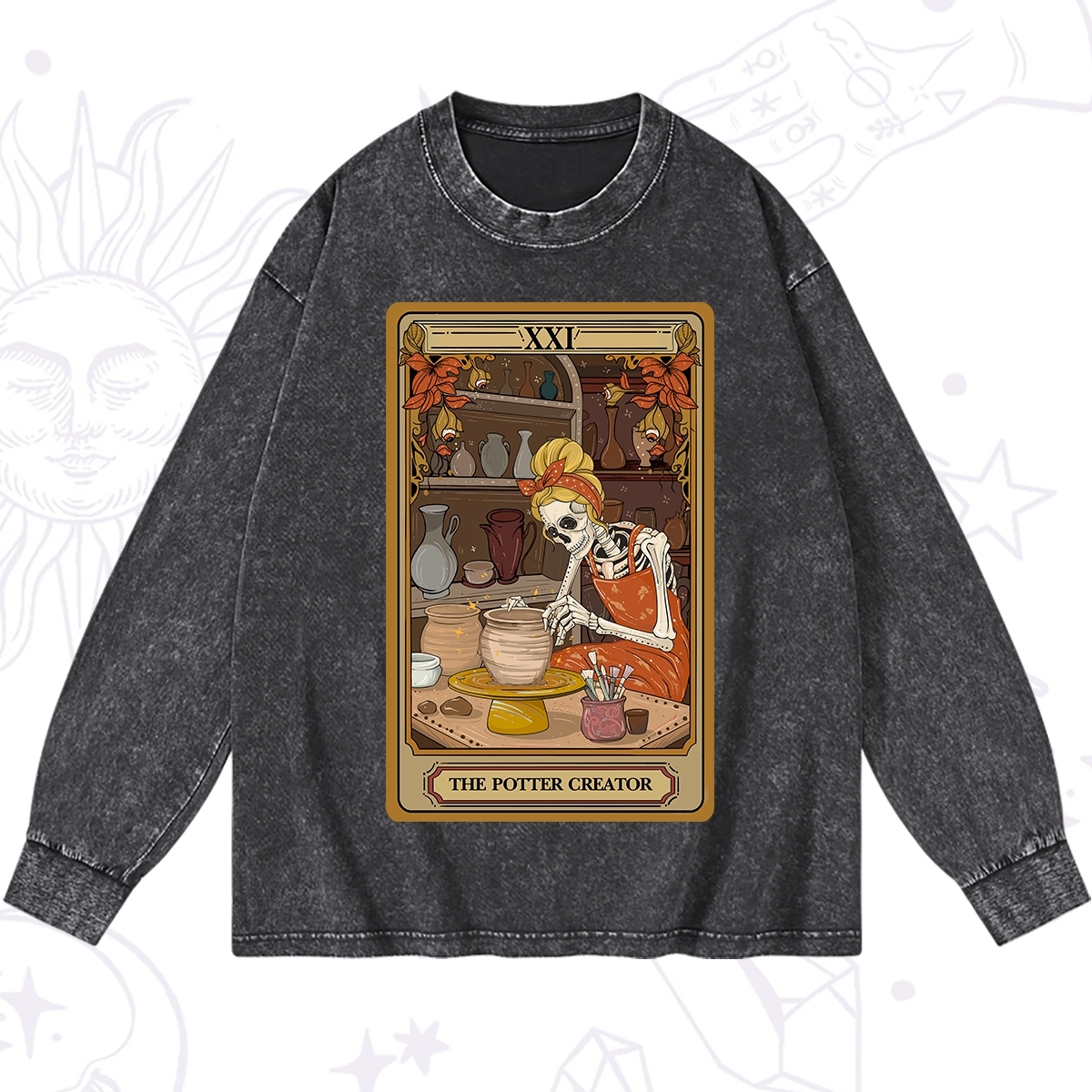 Purplehecate The Potter Tarot Washed Long Sleeve Shirt
