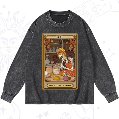 Purplehecate The Potter Tarot Washed Long Sleeve Shirt