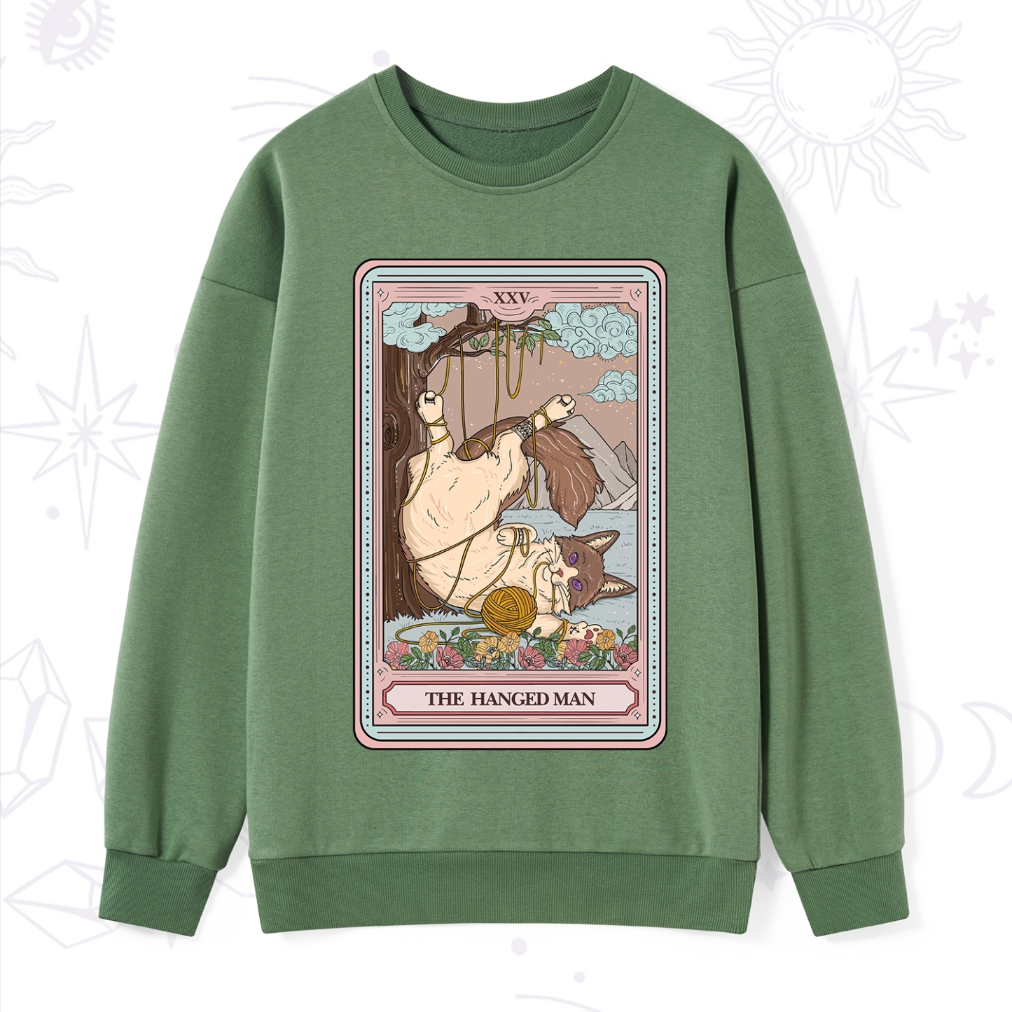 Purplehecate The Hanged Man Tarot Cat Sweatshirt