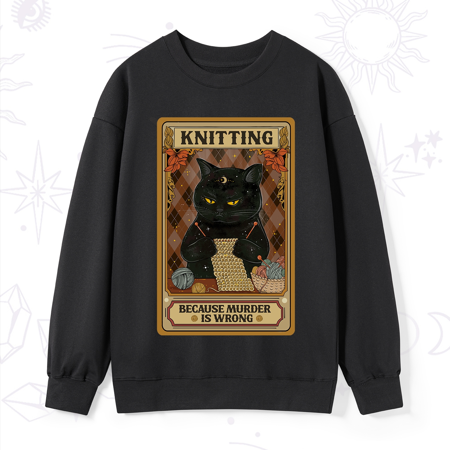 Purplehecate Knitting Because Murder Is Wrong Sweatshirt