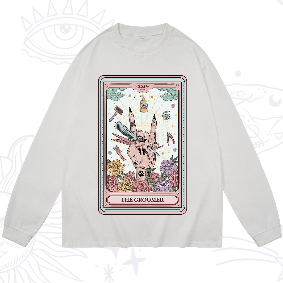 Purplehecate The Pet Groomer Tarot Card Long Sleeve T-Shirt