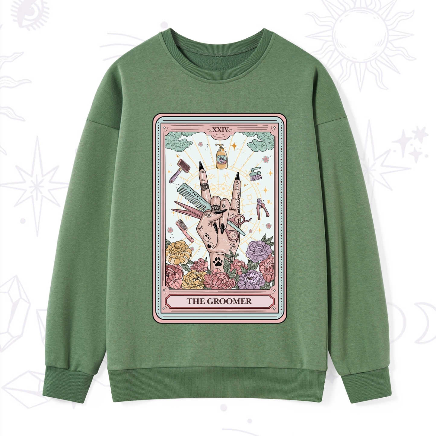 Purplehecate The Pet Groomer Tarot Card Sweatshirt