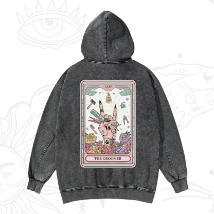 Purplehecate The Pet Groomer Tarot Card Washed Hoodie