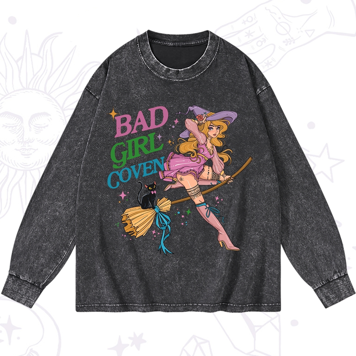 Purplehecate Bad Girl Coven Washed Long Sleeve Shirt