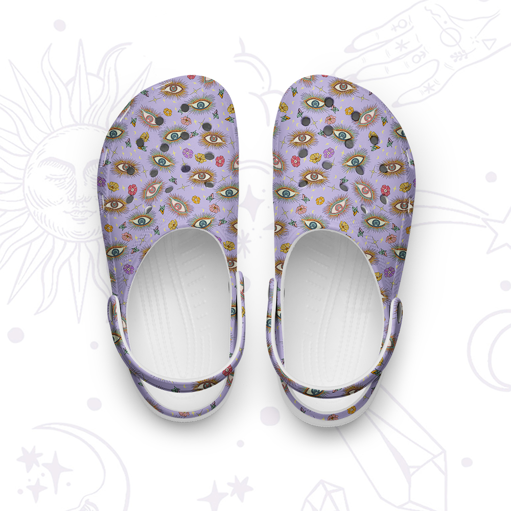 Purplehecate Evil Eye Pattern Rubber Clogs