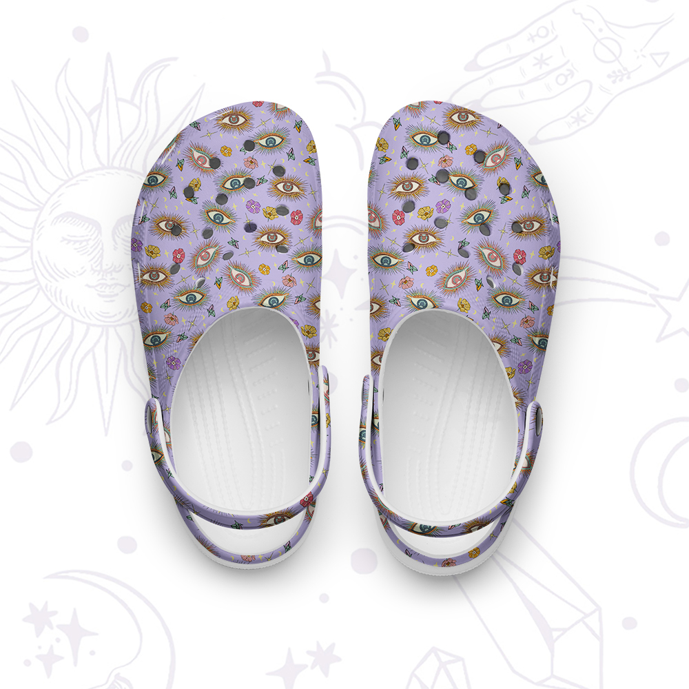 Purplehecate Evil Eye Pattern Rubber Clogs