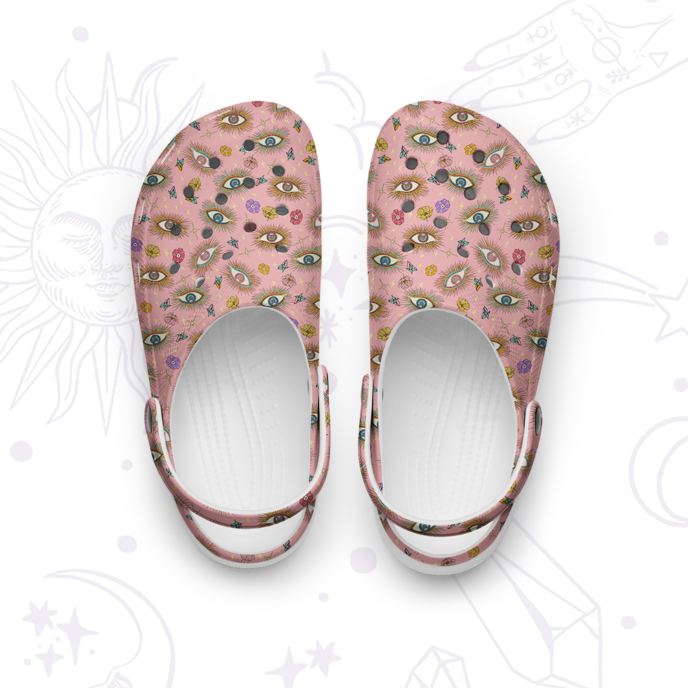 Purplehecate Evil Eye Pattern Rubber Clogs