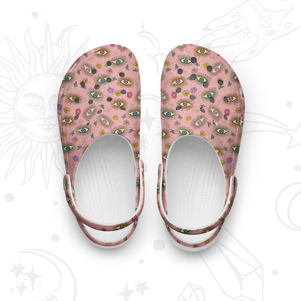 Purplehecate Evil Eye Pattern Rubber Clogs