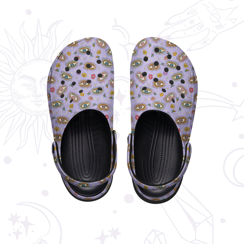 Purplehecate Evil Eye Pattern Rubber Clogs