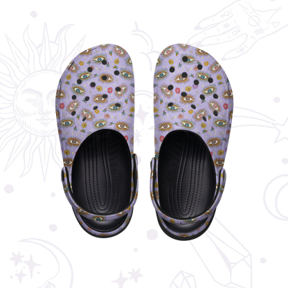 Purplehecate Evil Eye Pattern Rubber Clogs