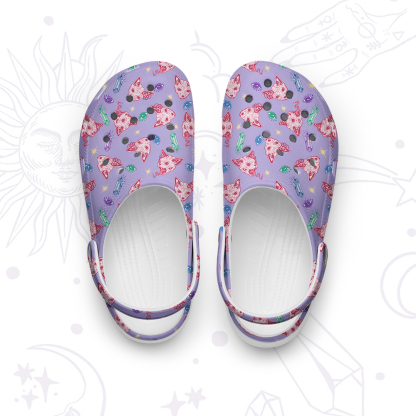 Purplehecate Crystal Cat Skull Rubber Clogs