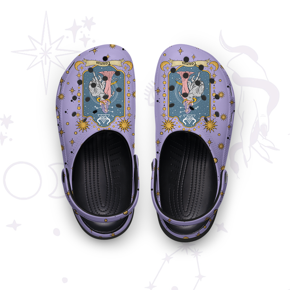 Magic Purplehecate Taurus Zodiac Rubber Clogs