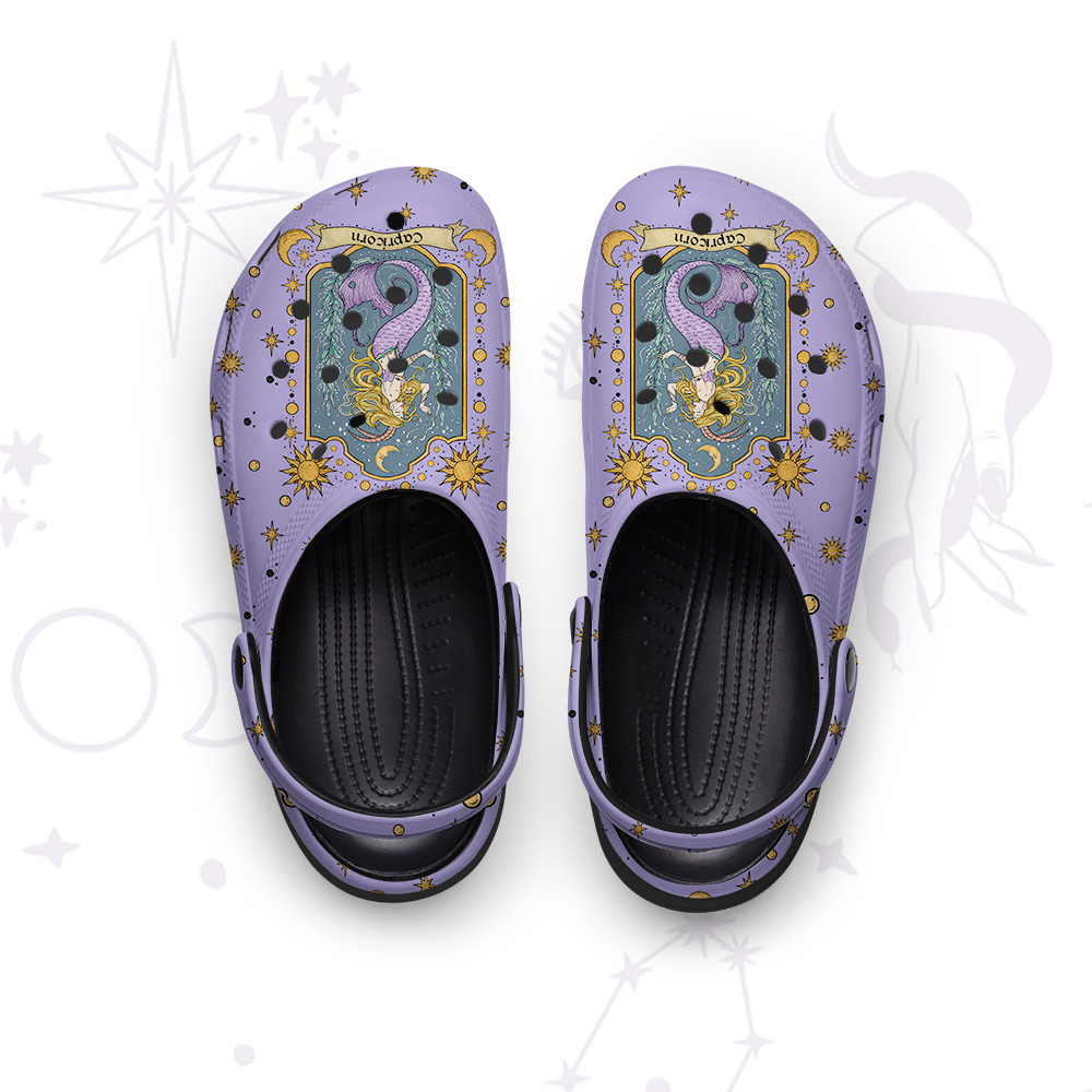 Purplehecate Capricorn Zodiac Rubber Clogs