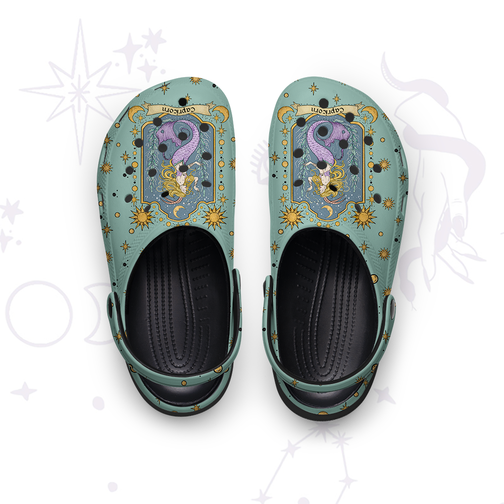 Purplehecate Capricorn Zodiac Rubber Clogs