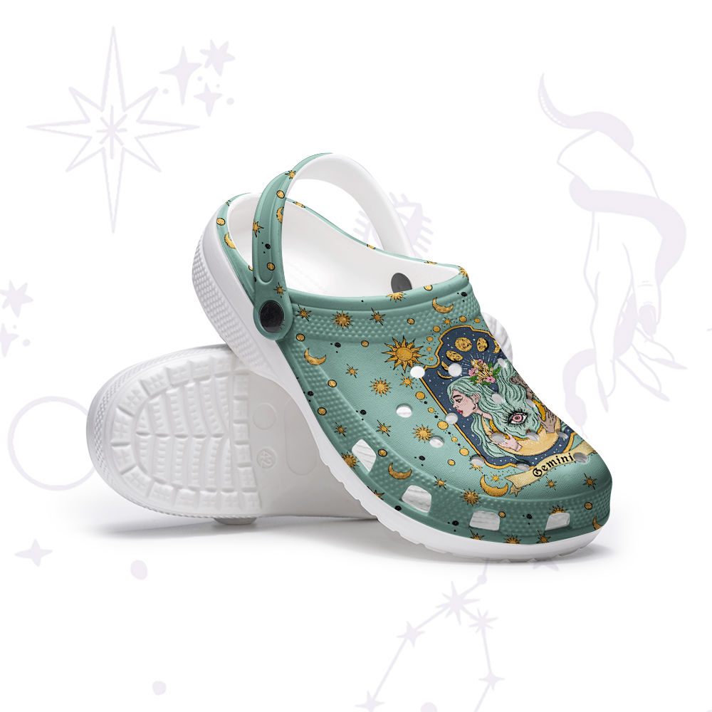 Purplehecate Gemini Zodiac Rubber Clogs