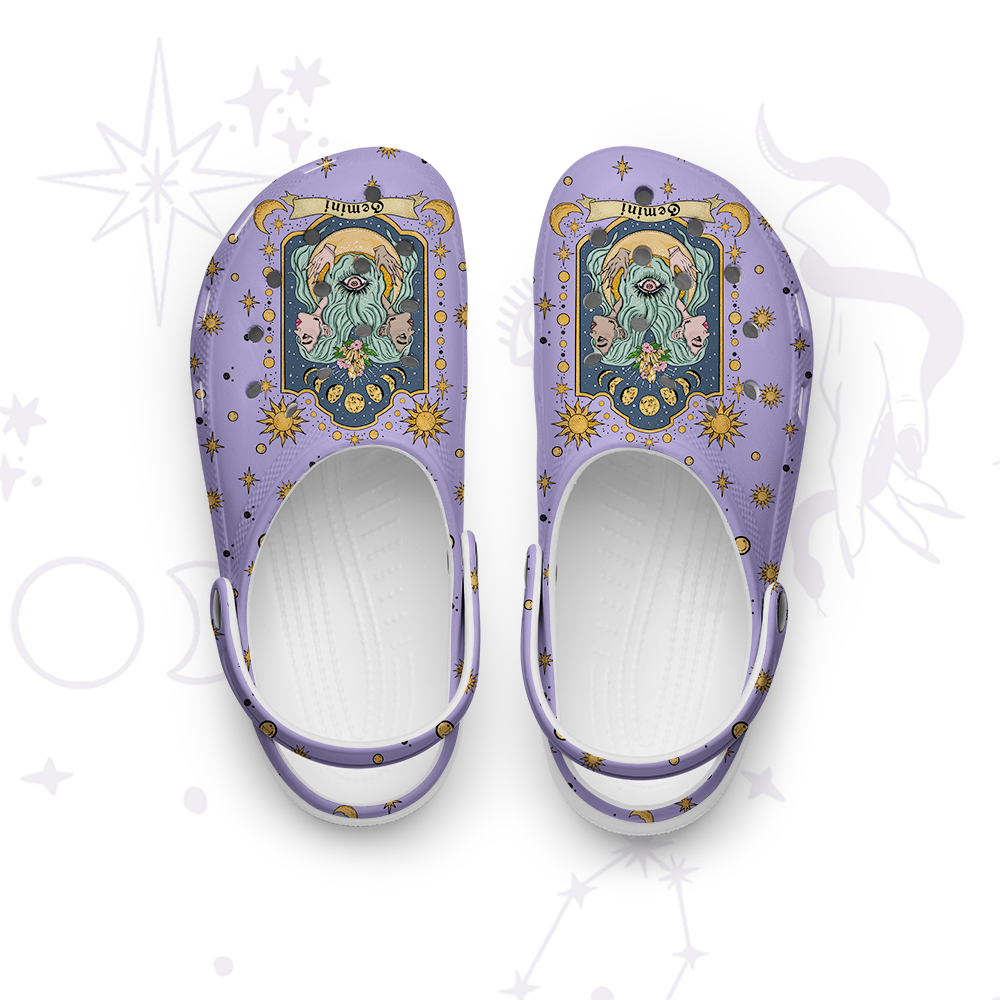 Purplehecate Gemini Zodiac Rubber Clogs