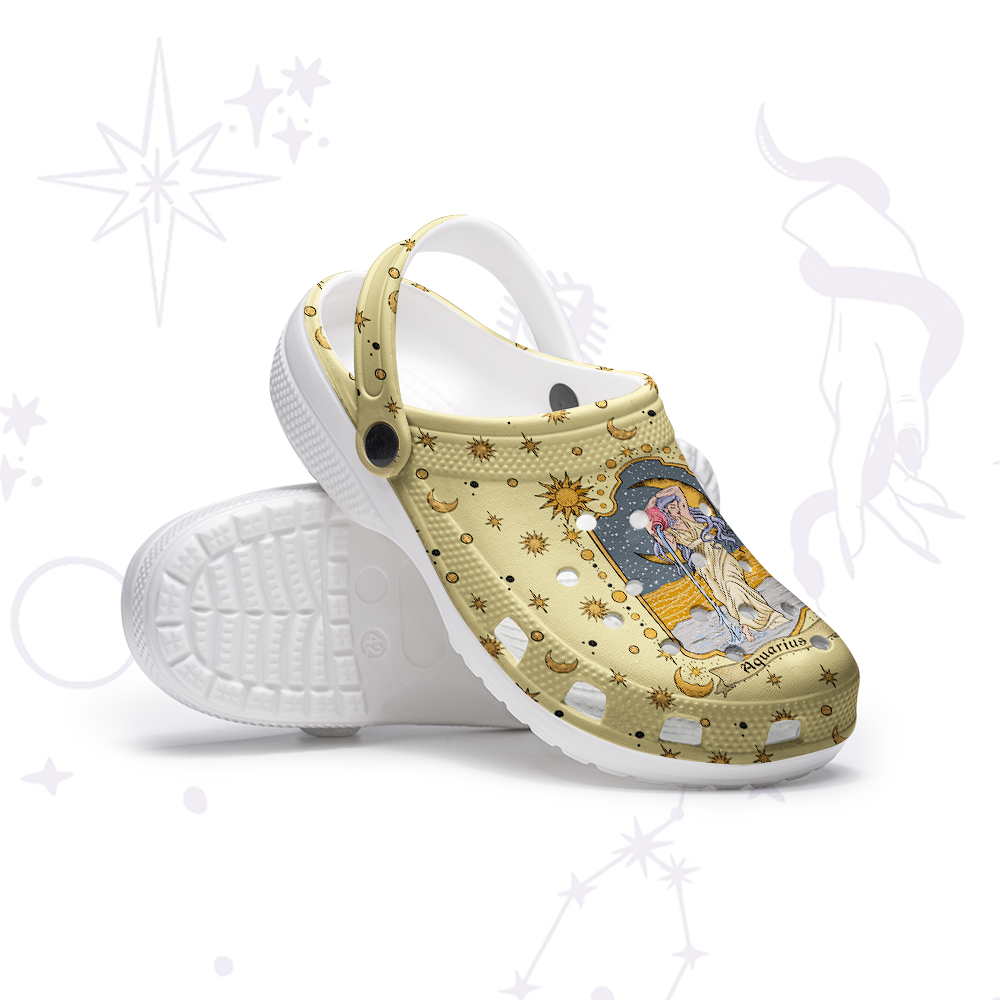 Purplehecate Aquarius Zodiac Rubber Clogs